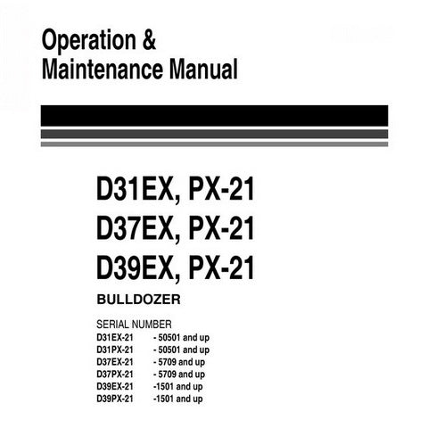 Komatsu D31EX-21, D31PX-21, D37EX-21, D37PX-21, D39EX-21, D39PX-21 Bulldozer Operation & Maintenance Manual - EEAM024300