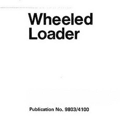 JCB 410, 412, 415, 420, 425, 430 Wheeled Loader Service Manual - 9803/4100-15
