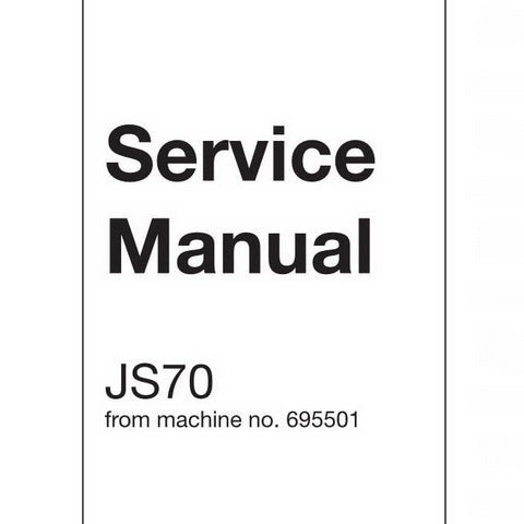 JCB JS70 Tracked Excavator Service Manual - 9803/6020-0