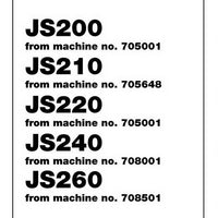 JCB JS200, JS210, JS220, JS240, JS260 Tracked Excavator Service Manual - 9803/6400-2
