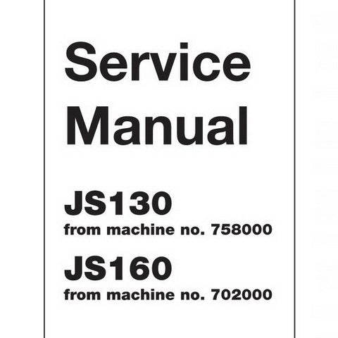 JCB JS130, JS160 Tracked Excavator Service Manual - 9803/6410-1