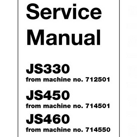 JCB JS330, JS450, JS460 Tracked Excavator Service Manual - 9803/6420-3