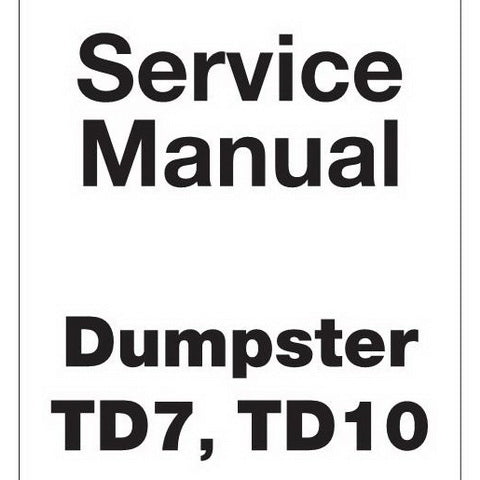 JCB TD7, TD10 Tracked Dumpster Service Manual - 9803/9320-2