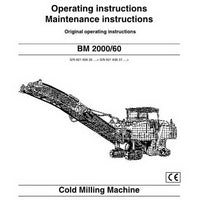 Bomag BM 2000/60 Cold Milling Machine Operating and Maintenance Instructions Manual