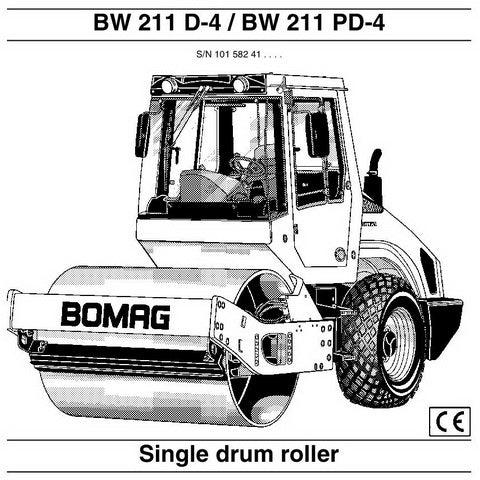 Bomag BW 211 D-4, BW 211 PD-4 Single Drum Roller Operation and Maintenance Instructions Manual