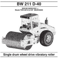 Bomag BW 211 D-40 Single Drum Wheel Drive Vibratory Roller Spare Parts Catalog