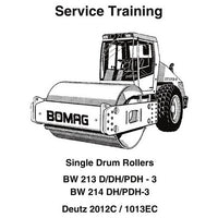 Bomag BW 213/214 D-3/DH-3/PDH-3 Single Drum Rollers Service Training Manual