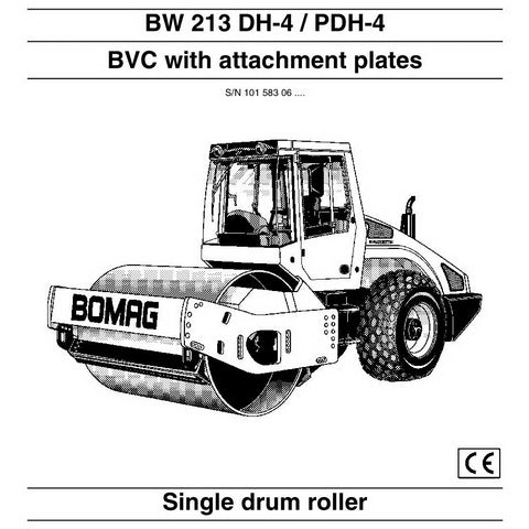 Bomag BW 213 DH-4 / BW 213 PDH-4 Single Drum Roller Operation & Maintenance Instructions
