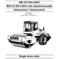 Bomag BW 213 DH-4 BVC Single Drum Roller Service Manual