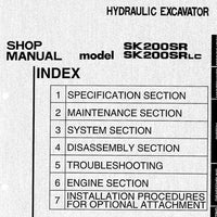 Kobelco SK200SR, SK20DSRLC Hydraulic Excavator Shop Manual - S5YB0002E2