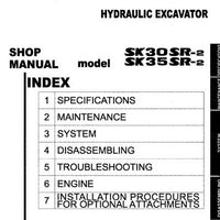 Kobelco SK30SR-2 & SK35SR-2 Hydraulic Excavator Shop Manual - S5PW0002E