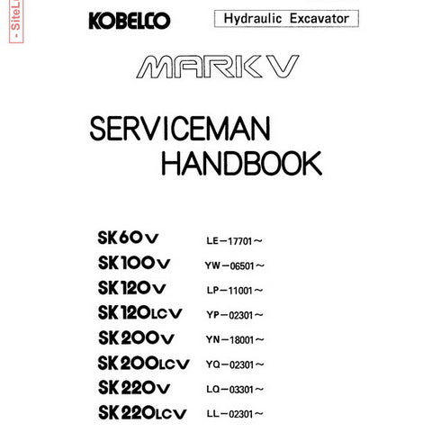 Kobelco Mark-V Hydraulic Excavator Serviceman Handbook - S7L00017E