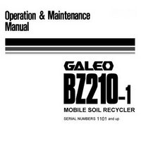 Komatsu BZ210-1 Galeo Mobile Soil Recycler Operation & Maintenance Manual (1101 and up) - SEAM048202T