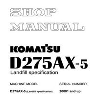 Komatsu D275AX-5 Bulldozer (20001 and up) Landfill Specification Shop Manual - SEBM032700