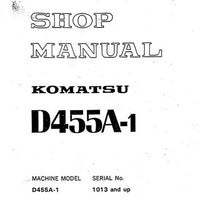 Komatsu D455A-1 Crawler Dozer (1013 and up) Shop Manual - SEBM0198A05