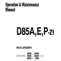 Komatsu D85A-21, D85E-21, D85P-21 Bulldozer Operation & Maintenance Manual - SEAM010500