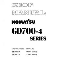 Komatsu GD700-4 Series Motor Grader Shop Manual - SEBM023E0404