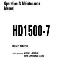 Komatsu HD1500-7 Dump Truck Operation & Maintenance Manual (A30001-A30048) - CEAM019202