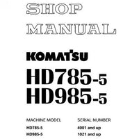 Komatsu HD785-5, HD985-5 Dump Truck Shop Manual - SEBM013912