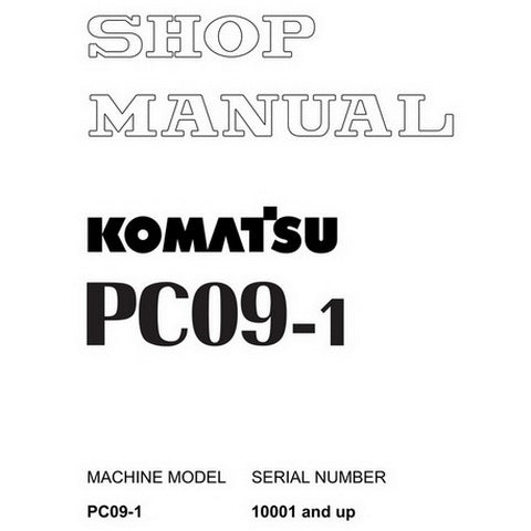 Komatsu PC09-1 Mini Excavator Shop Manual (10001 and up) - SEBM026105