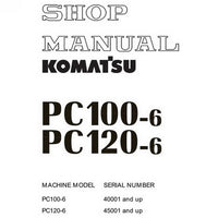 Komatsu PC100-6, PC120-6 Hydraulic Excavator Shop Manual - SEBM003307