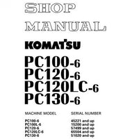 Komatsu PC100-6, PC100L-6, PC120-6, PC120LC-6, PC130-6 Hydraulic Excavator Shop Manual - SEBM010611