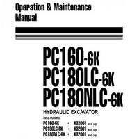 Komatsu PC160-6K, PC180LC-6K, PC180NLC-6K Hydraulic Excavator Operation & Maintenance Manual (K32001 and up) - UEAM000300
