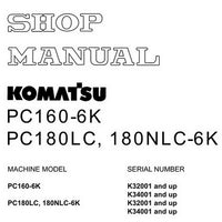 Komatsu PC160-6K, PC180LC-6K, PC180NLC-6K Hydraulic Excavator Shop Manual - UEBM000601