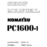 Komatsu PC1600-1 Hydraulic Excavator Shop Manual (10001 and up) - SEBM021TA103