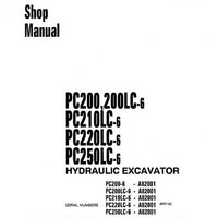 Komatsu PC200-6, PC200LC-6, PC210LC-6, PC220LC-6, PC230LC-6 Hydraulic Excavator Shop Manual (A82001 and up) - CEBM000102