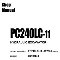 Komatsu PC240LC-11 Hydraulic Excavator Shop Manual (A22001 and up) - CEBM028601