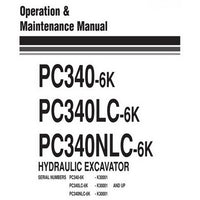 Komatsu PC340-6K, PC340LC-6K, PC340NLC-6K Hydraulic Excavator Operation & Maintenance Manual (K30001 and up) - EEAM008000