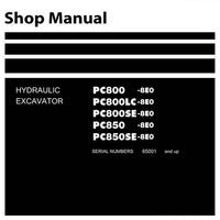 Komatsu PC800-8E0, PC800LC-8E0, PC800SE-8E0, PC850-8E0, PC850SE-8E0 Hydraulic Excavator Shop Manual (65001 and up) - SEN05276-03