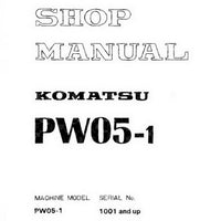 Komatsu PW05-1 Compact Wheeled Excavator Shop Manual (1001 and up) - SEBM020L0101