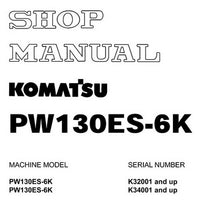 Komatsu PW130ES-6K Hydraulic Excavator Shop Manual - UEBM001201