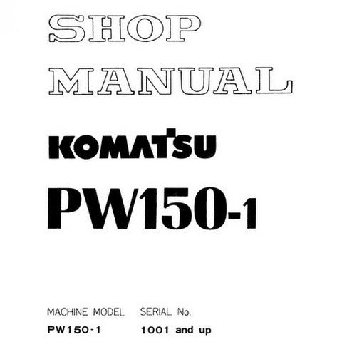 Komatsu PW150-1 Hydraulic Excavator Shop Manual (1001 and up) - SEBM020E0104