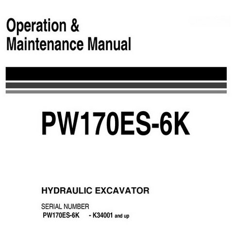 Komatsu PW170ES-6K Hydraulic Excavator Operation & Maintenance Manual (K34001 and up) - UEAM000502