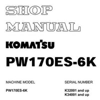 Komatsu PW170ES-6K Hydraulic Excavator Shop Manual - UEBM000801