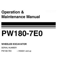 Komatsu PW180-7E0 Hydraulic Excavator Operation & Maintenance Manual (H55051 and up) - VEAM400102