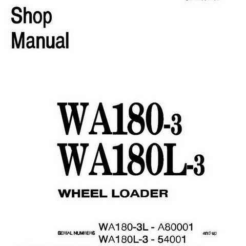 Komatsu WA180-3, WA180L-3 Wheel Loader Shop Manual - CEBM001102