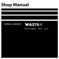 Komatsu WA270-7 Wheel Loader Shop Manual (80001 and up) - SEN06255-02