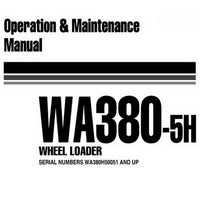 Komatsu WA380-5H Wheel Loader Operation & Maintenance Manual (WA380H50051 and up) - VEAM920100