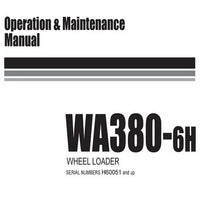 Komatsu WA380-6H Wheel Loader Operation & Maintenance Manual (H60051 and up) - VEAM440100