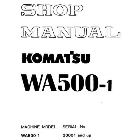 Komatsu WA500-1 Wheel Loader Shop Manual (20001 and up) - SEBM0425M102