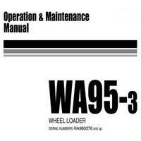 Komatsu WA95-3 Wheel Loader Operation and Maintenance Manual (HA980376 and up) - VEAM980500