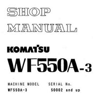 Komatsu WF550A-3 Trash Compactor Shop Manual (50002 and up) - SEBMW01700